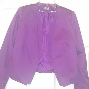 Purple Cropped Blazer by Worthington